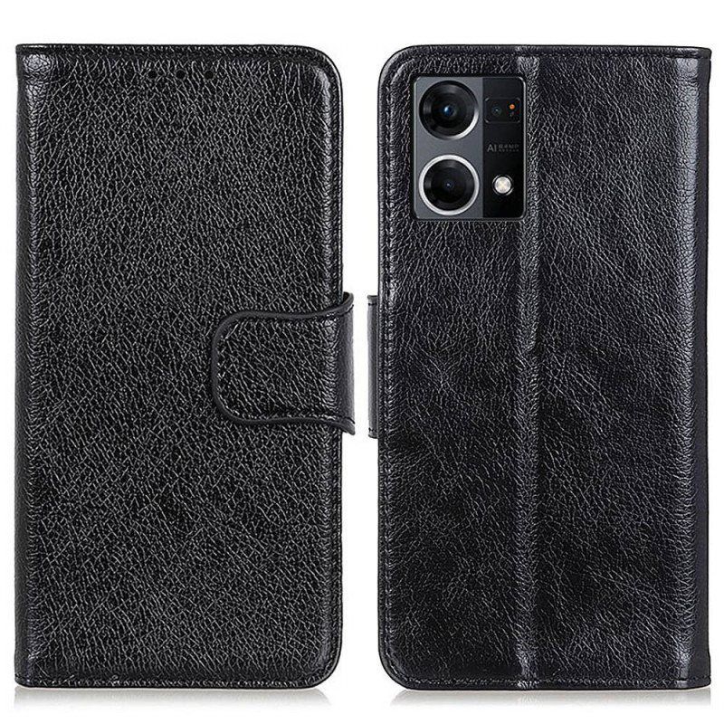 Folio Deksel Til Oppo Reno 7 Nappa Split Leather