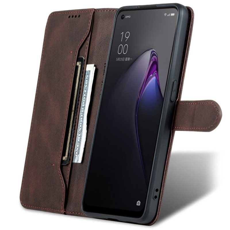 Folio Deksel Til Oppo Reno 8 Azns Vintage Skinneffekt