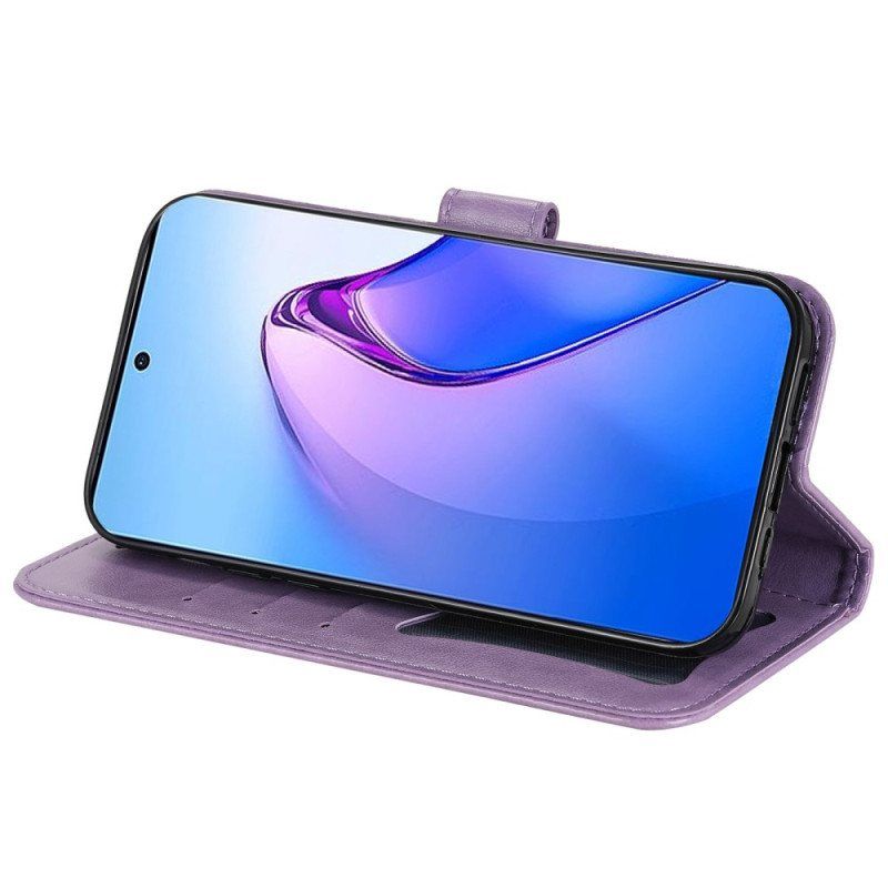 Folio Deksel Til Oppo Reno 8 Pro Med Kjede Strappy Floral