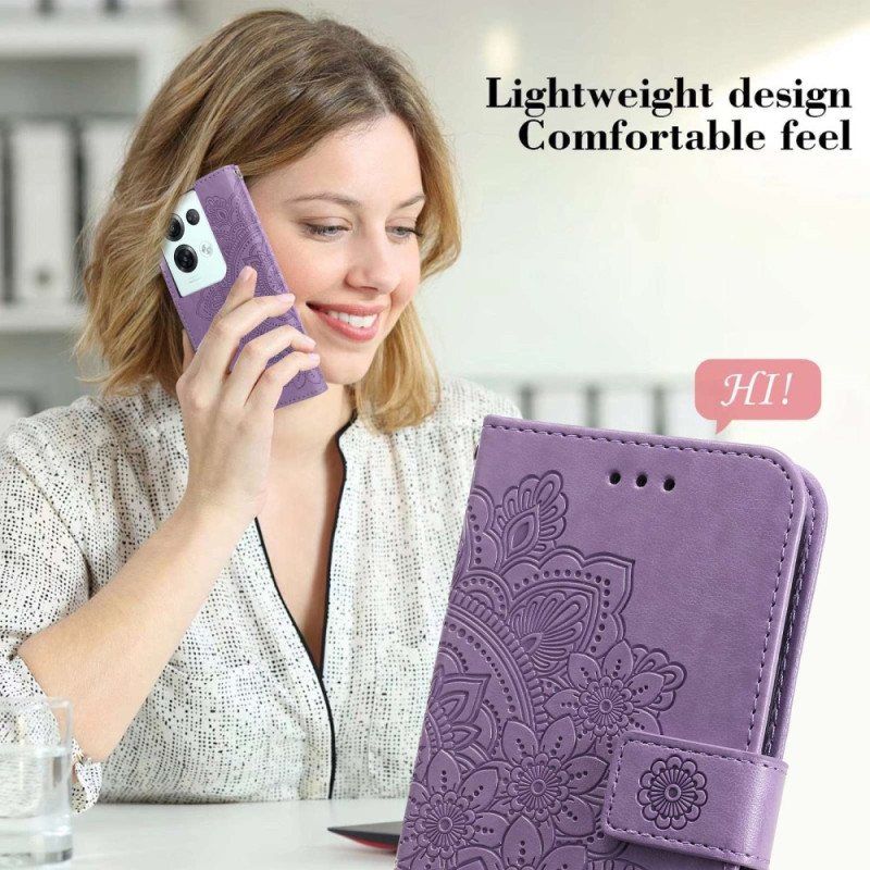 Folio Deksel Til Oppo Reno 8 Pro Med Kjede Strappy Floral