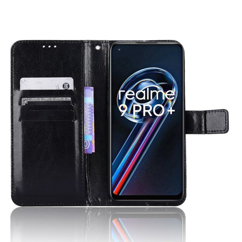 Folio Deksel Til Realme 9 5G Prangende Kunstskinn