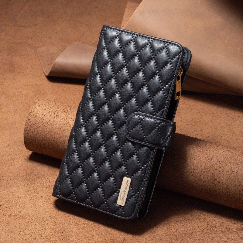 Folio Deksel Til Realme C35 Med Kjede Binfen Farge Quilted Strappy Style