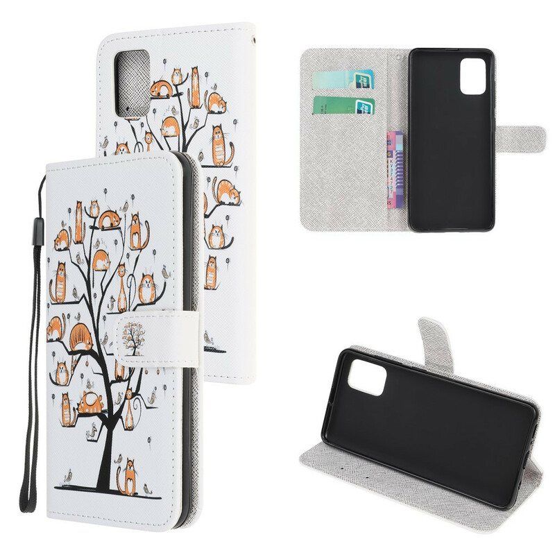 Folio Deksel Til Samsung Galaxy A52 4G / A52 5G / A52s 5G Med Kjede Funky Cats Med Stropp