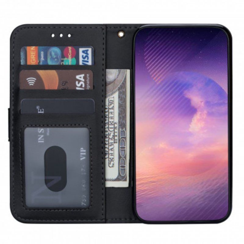 Folio Deksel Til Samsung Galaxy A52 4G / A52 5G / A52s 5G Myntveske Med Skinneffekt