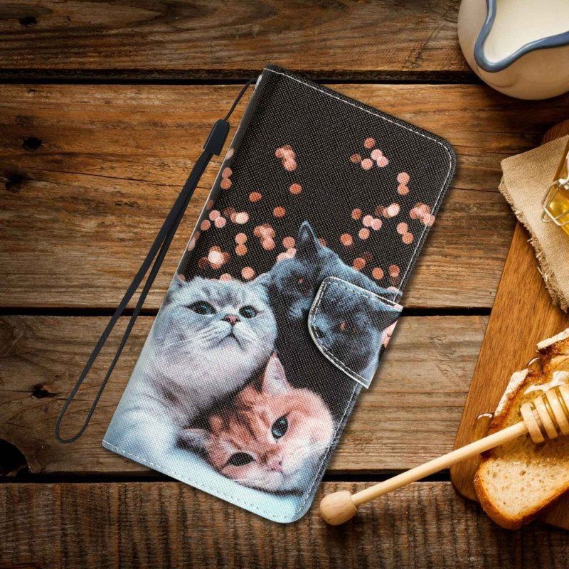 Folio Deksel Til Samsung Galaxy A53 5G Med Kjede Bare Thong Cats