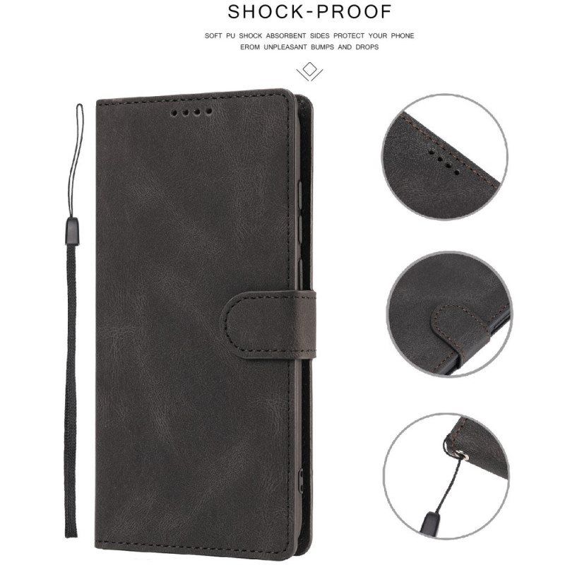 Folio Deksel Til Samsung Galaxy A53 5G Med Kjede Strappy Vintage Skinnstil