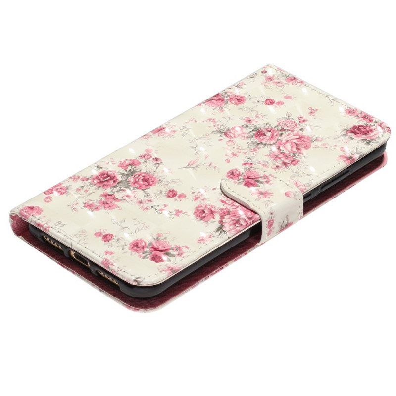 Folio Deksel Til Samsung Galaxy A53 5G Med Kjede Stropp Liberty Flowers