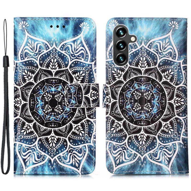 Folio Deksel Til Samsung Galaxy A54 5G Med Kjede Strappy Mandala