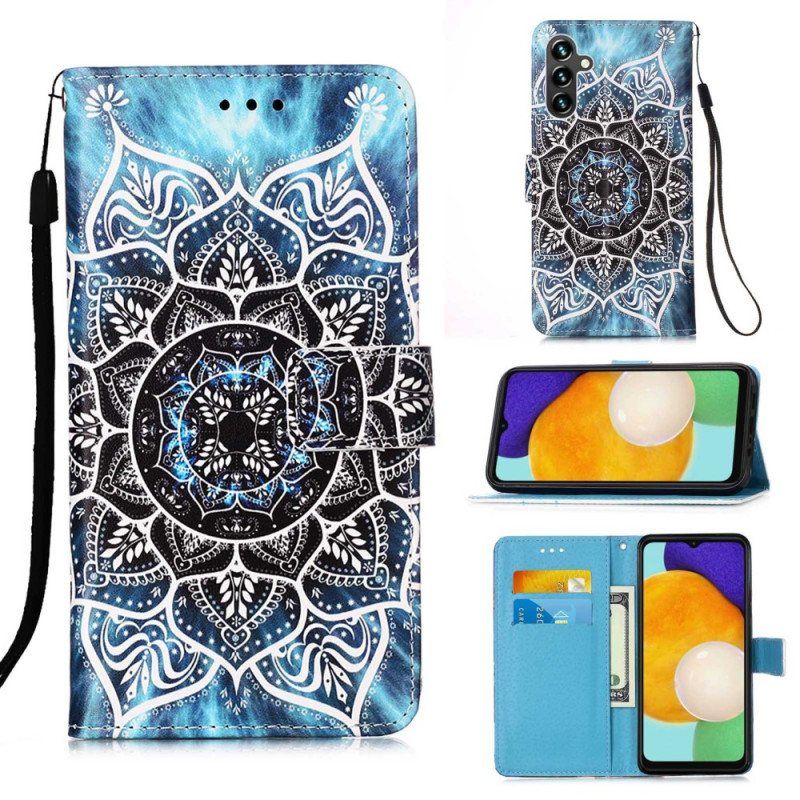 Folio Deksel Til Samsung Galaxy A54 5G Med Kjede Strappy Mandala