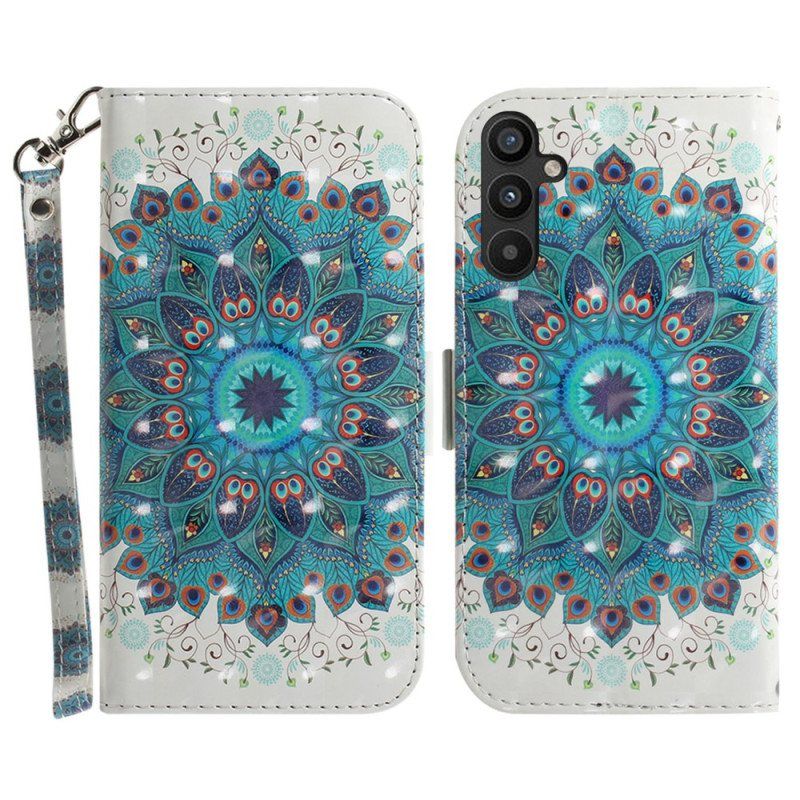 Folio Deksel Til Samsung Galaxy A54 5G Med Kjede Strappy Mandala