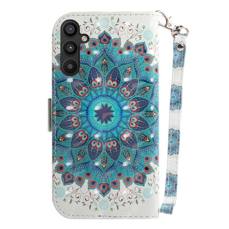 Folio Deksel Til Samsung Galaxy A54 5G Med Kjede Strappy Mandala