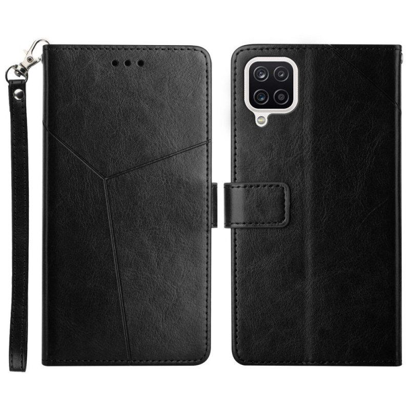 Folio Deksel Til Samsung Galaxy M12 / A12 Stil Leather Geo Y Design