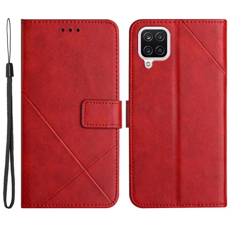 Folio Deksel Til Samsung Galaxy M12 / A12 X Design Geo Leather Style