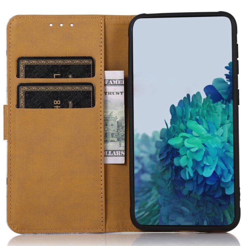 Folio Deksel Til Samsung Galaxy M13 Blomstrende Tre