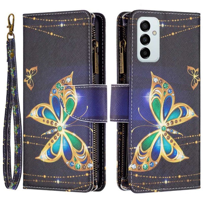 Folio Deksel Til Samsung Galaxy M23 5G Butterflies Myntpung Og Snor