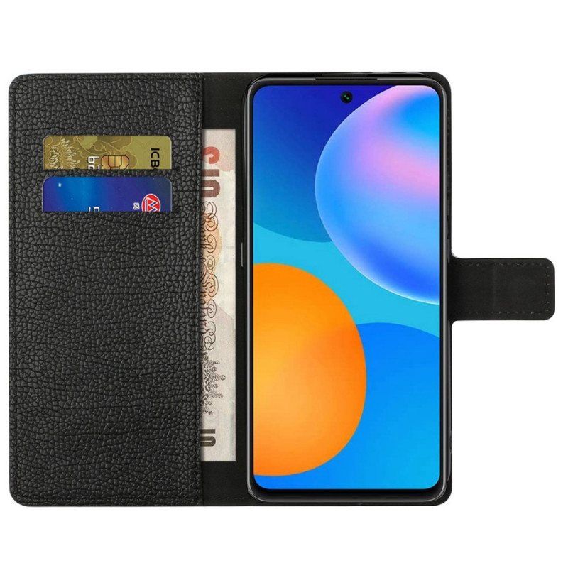 Folio Deksel Til Samsung Galaxy M23 5G Litchi Skinn Tekstur