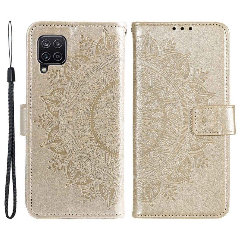 Folio Deksel Til Samsung Galaxy M33 5G Med Kjede Strappy Sun Mandala