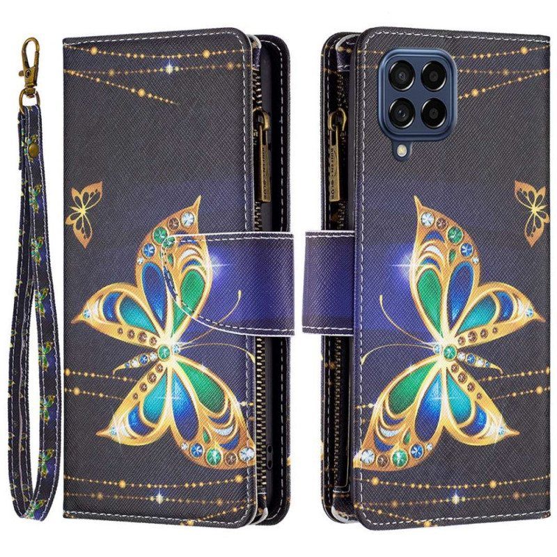 Folio Deksel Til Samsung Galaxy M53 5G Lommebok Butterflies Lommebok