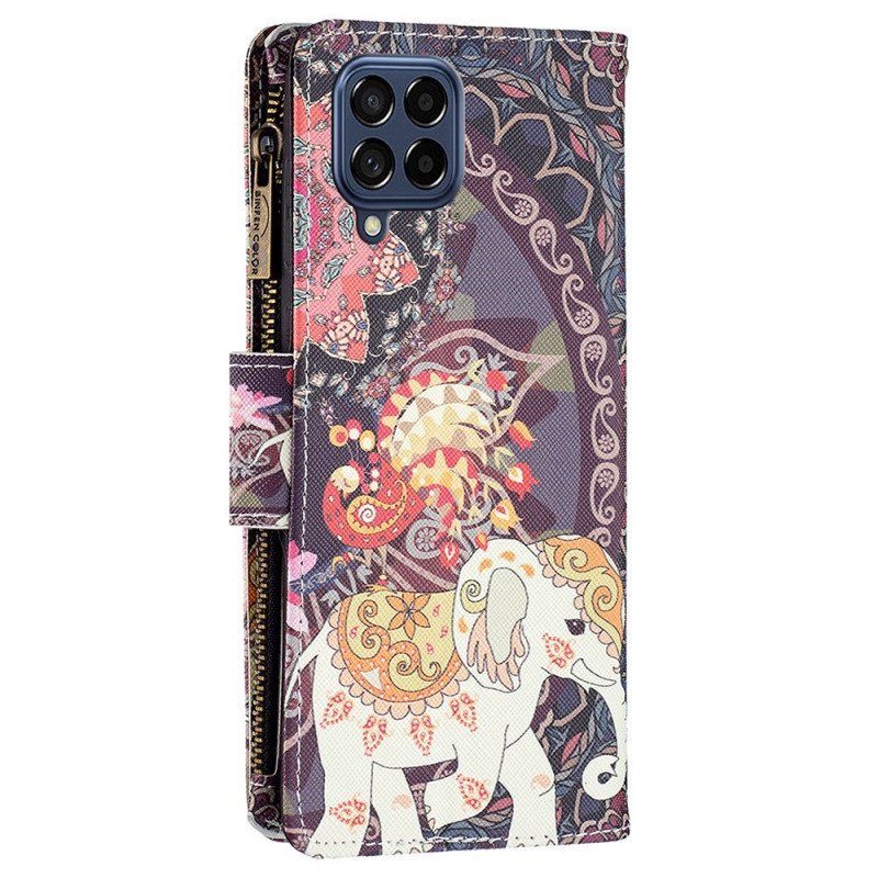 Folio Deksel Til Samsung Galaxy M53 5G Lommebok Elefant Lommebok