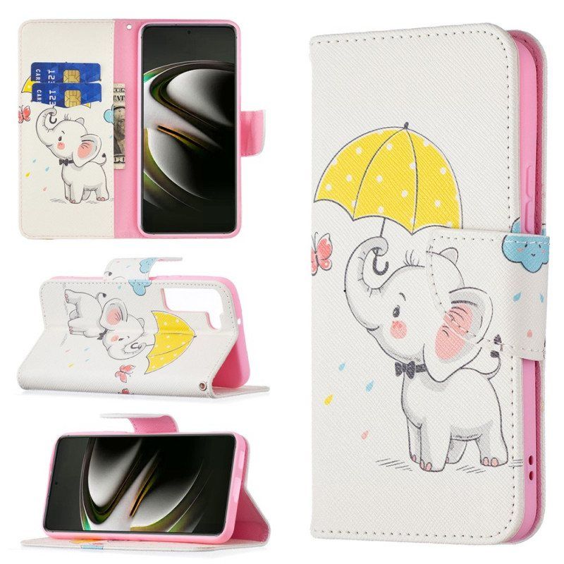 Folio Deksel Til Samsung Galaxy S22 5G Baby Elefant