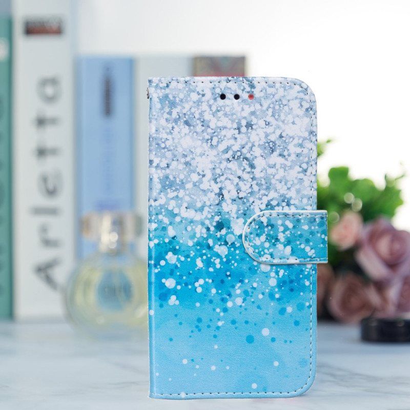 Folio Deksel Til Samsung Galaxy S22 5G Blå Glittergradient