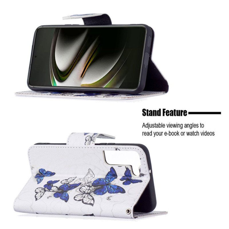 Folio Deksel Til Samsung Galaxy S22 5G Butterflies Kings