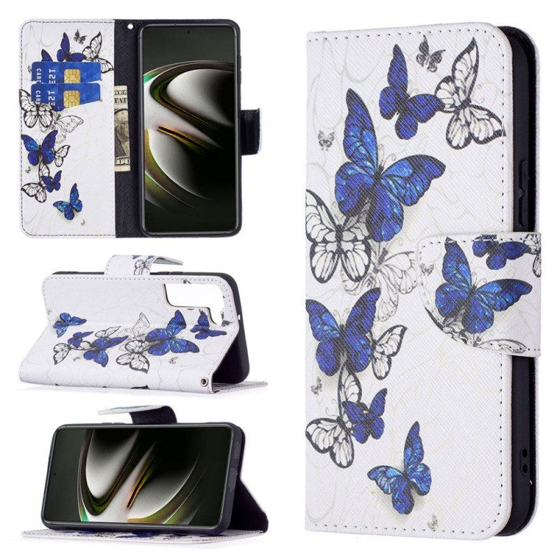 Folio Deksel Til Samsung Galaxy S22 5G Butterflies Kings