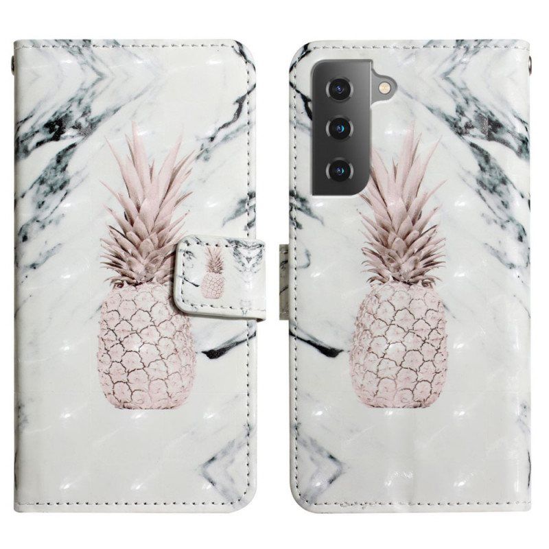 Folio Deksel Til Samsung Galaxy S22 5G Lett Flekk Ananas