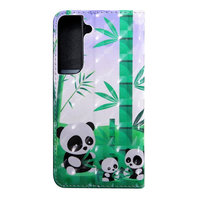 Folio Deksel Til Samsung Galaxy S22 5G Panda Familie