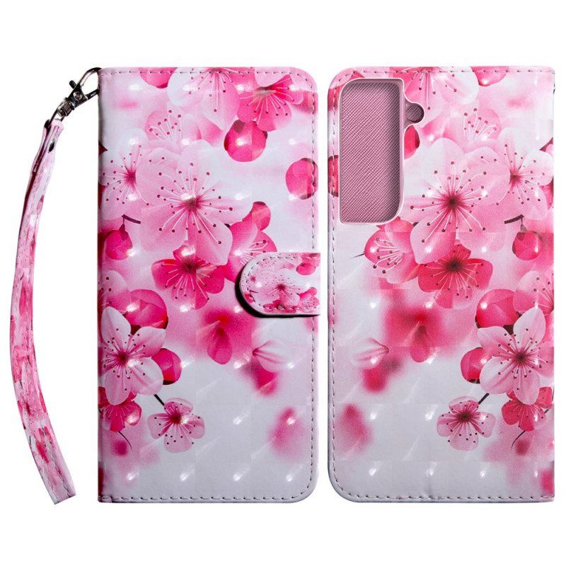 Folio Deksel Til Samsung Galaxy S22 5G Rosa Blomster