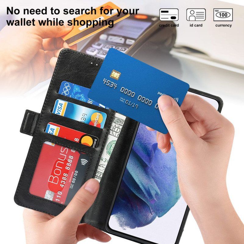 Folio Deksel Til Samsung Galaxy S22 5G Style Leather Rfid-teknologi