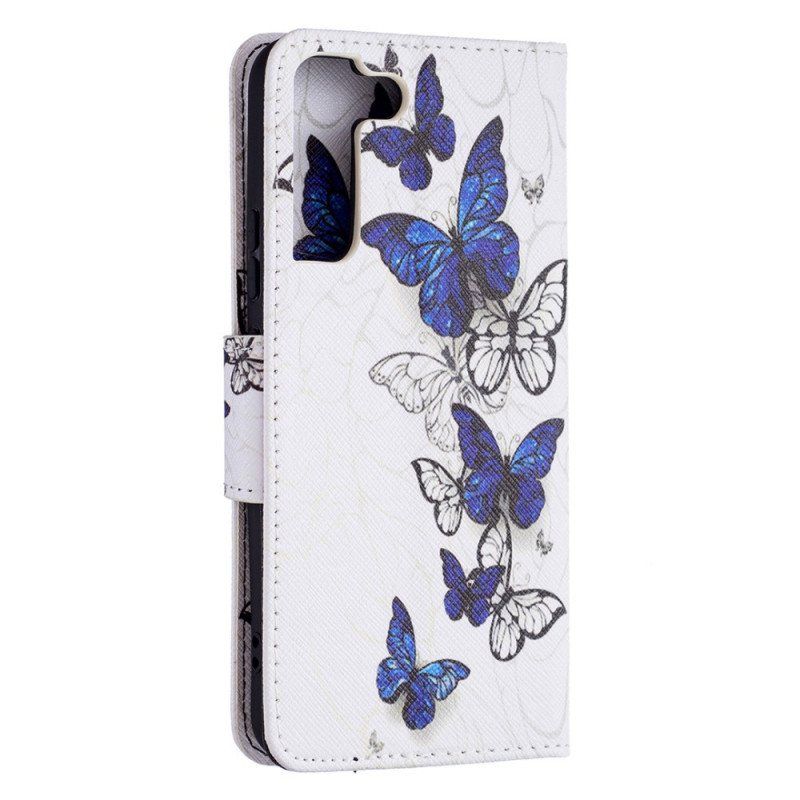 Folio Deksel Til Samsung Galaxy S22 Plus 5G Butterflies Kings