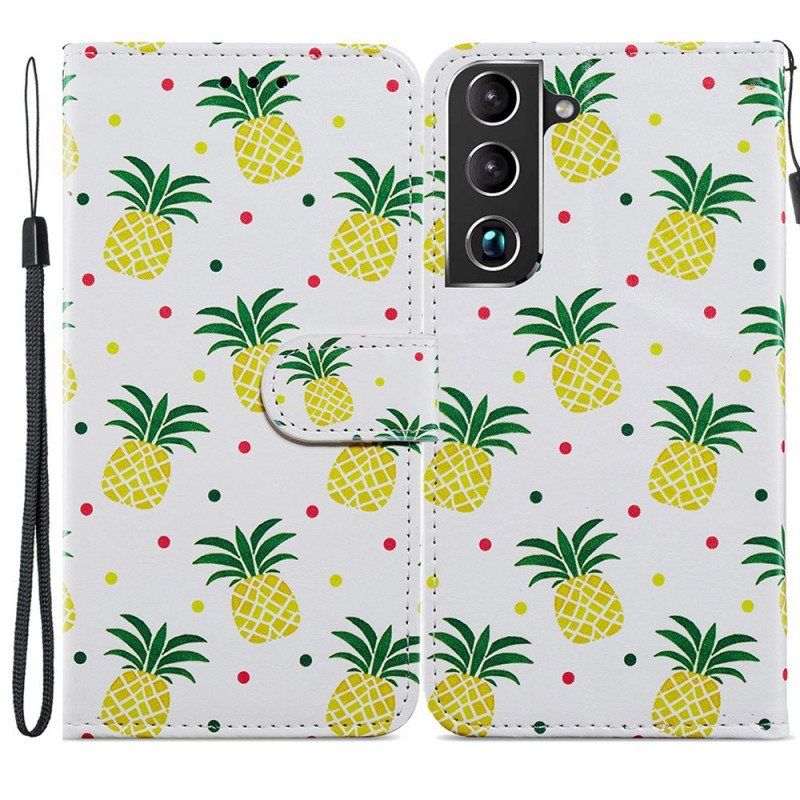 Folio Deksel Til Samsung Galaxy S22 Plus 5G Flere Ananas