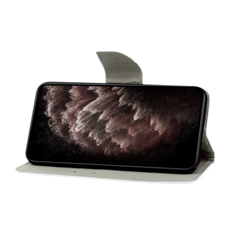 Folio Deksel Til Samsung Galaxy S22 Plus 5G Patchwork Med Snor