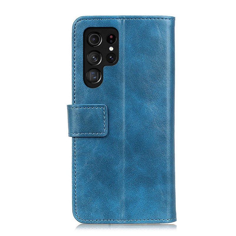 Folio Deksel Til Samsung Galaxy S22 Ultra 5G Faux Leather Elegance Khazneh