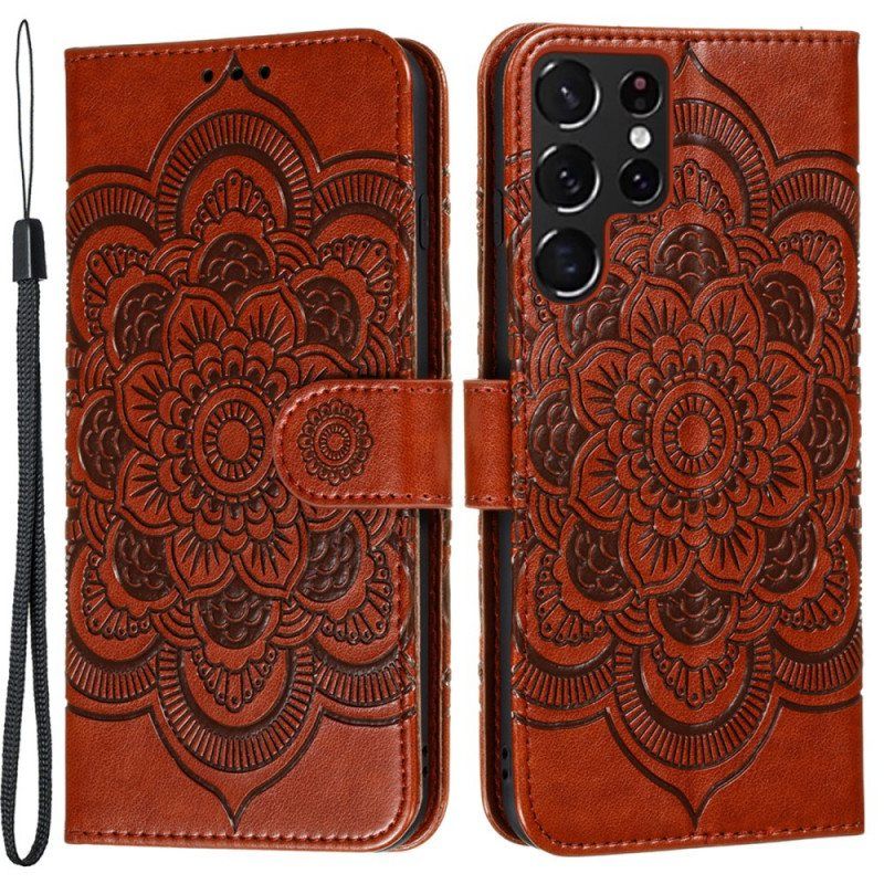 Folio Deksel Til Samsung Galaxy S22 Ultra 5G Full Mandala