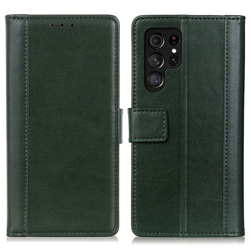 Folio Deksel Til Samsung Galaxy S22 Ultra 5G Stil Leather Elegance