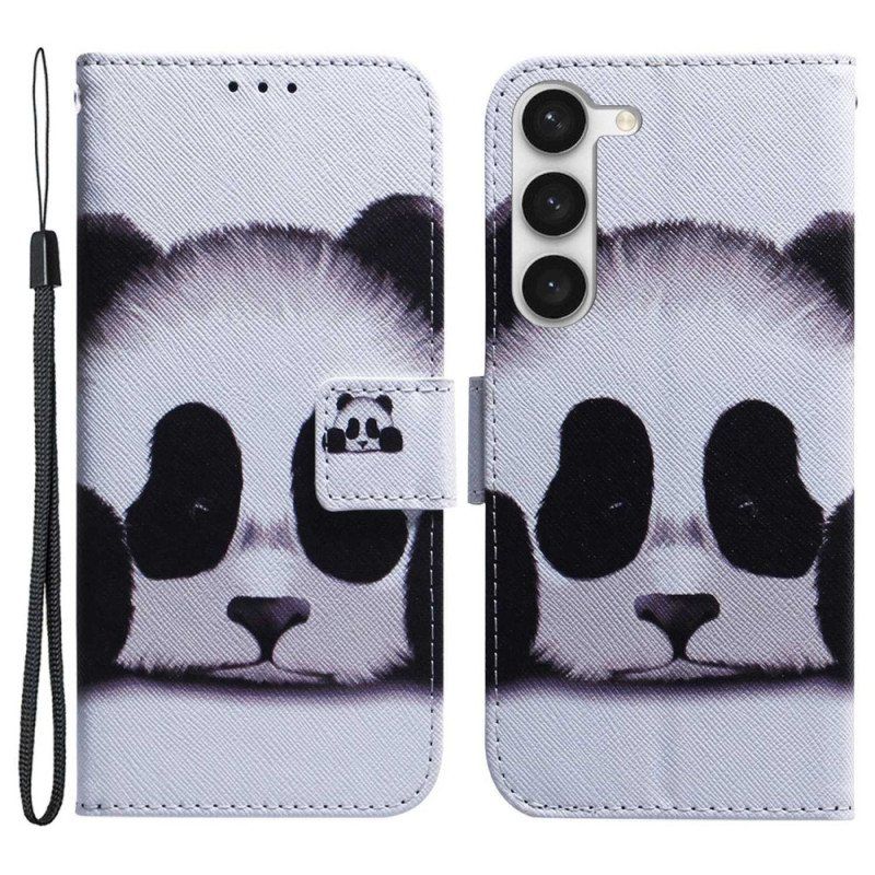 Folio Deksel Til Samsung Galaxy S23 5G Med Kjede Min Lanyard Panda