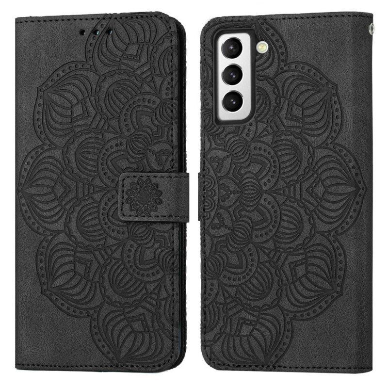 Folio Deksel Til Samsung Galaxy S23 5G Med Kjede Strappy Mandala