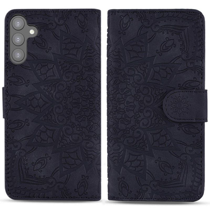 Folio Deksel Til Samsung Galaxy S23 Plus 5G Med Kjede Stilig Strappy Mandala