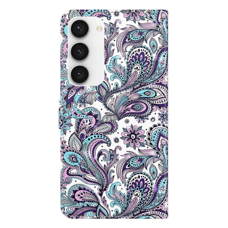 Folio Deksel Til Samsung Galaxy S23 Plus 5G Med Kjede Strappy Paisley-mønster