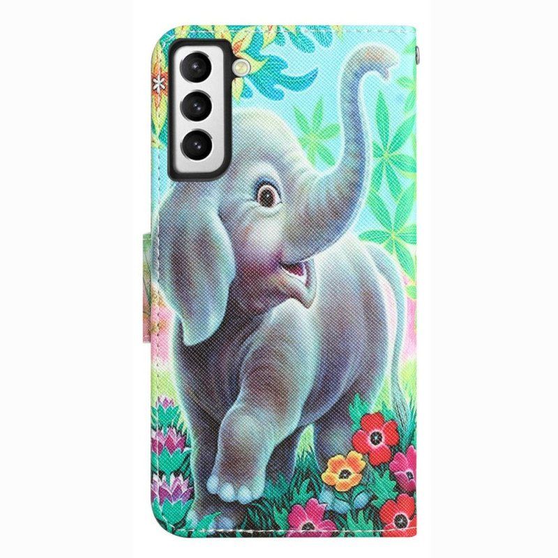 Folio Deksel Til Samsung Galaxy S23 Plus 5G Med Kjede Thong Elephant