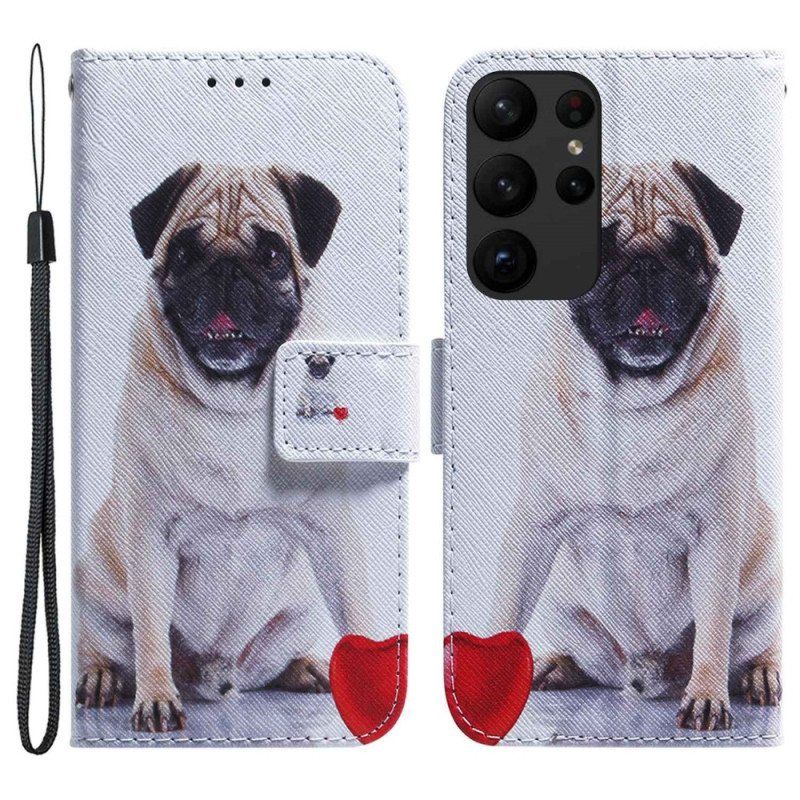 Folio Deksel Til Samsung Galaxy S23 Ultra 5G Mops Hund