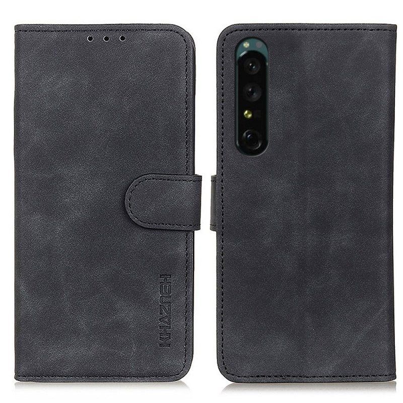 Folio Deksel Til Sony Xperia 1 IV Khazneh Vintage Skinneffekt