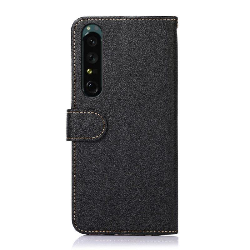 Folio Deksel Til Sony Xperia 1 IV Lychee Style Rfid