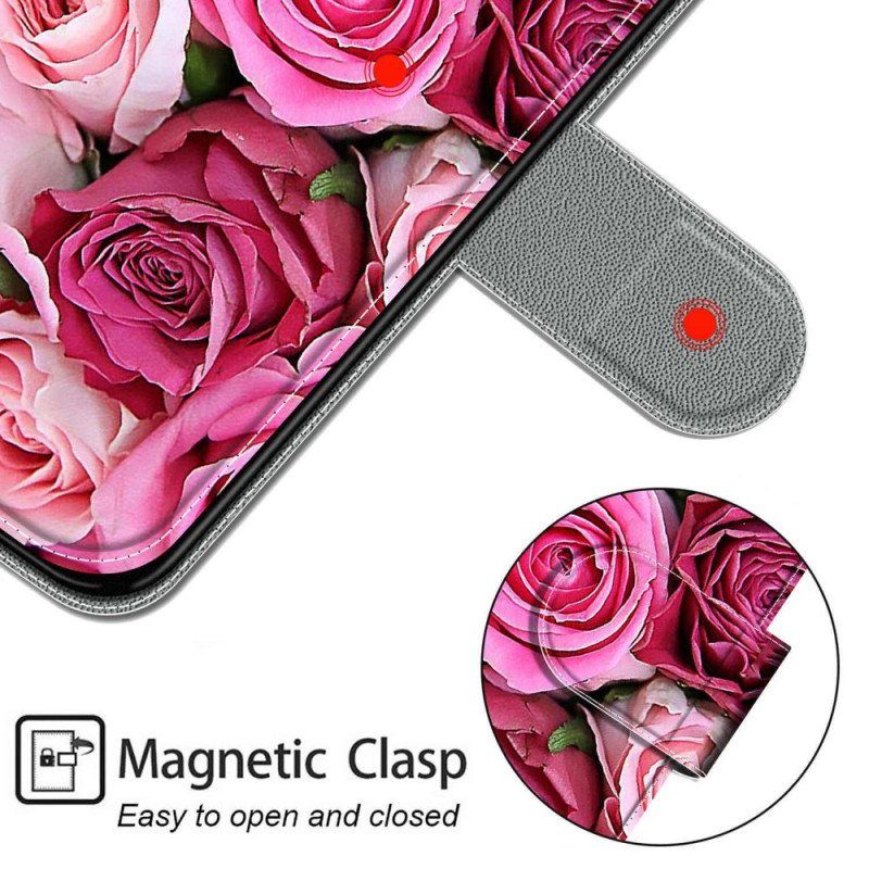 Folio Deksel Til Xiaomi 12 / 12X Med Kjede Strappy Floral