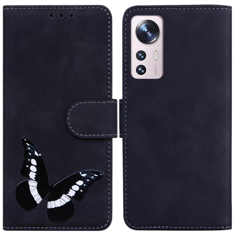 Folio Deksel Til Xiaomi 12 Pro Skin-touch Butterfly