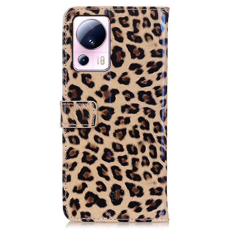 Folio Deksel Til Xiaomi 13 Lite Leopard