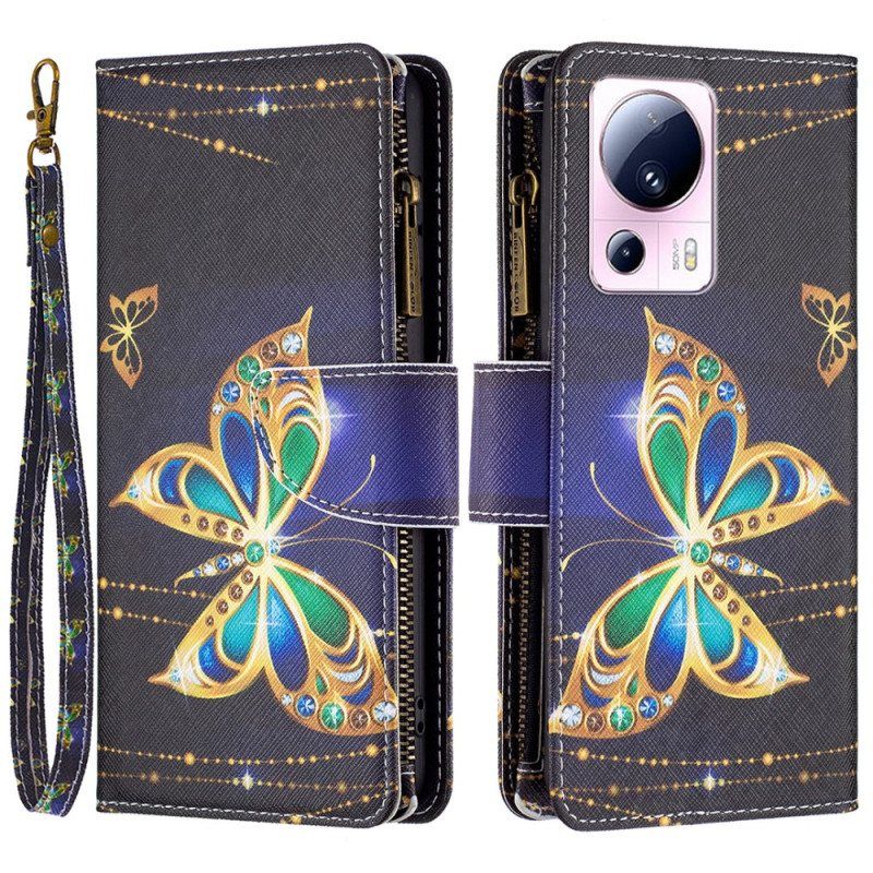 Folio Deksel Til Xiaomi 13 Lite Lommebok Golden Butterflies Lommebok