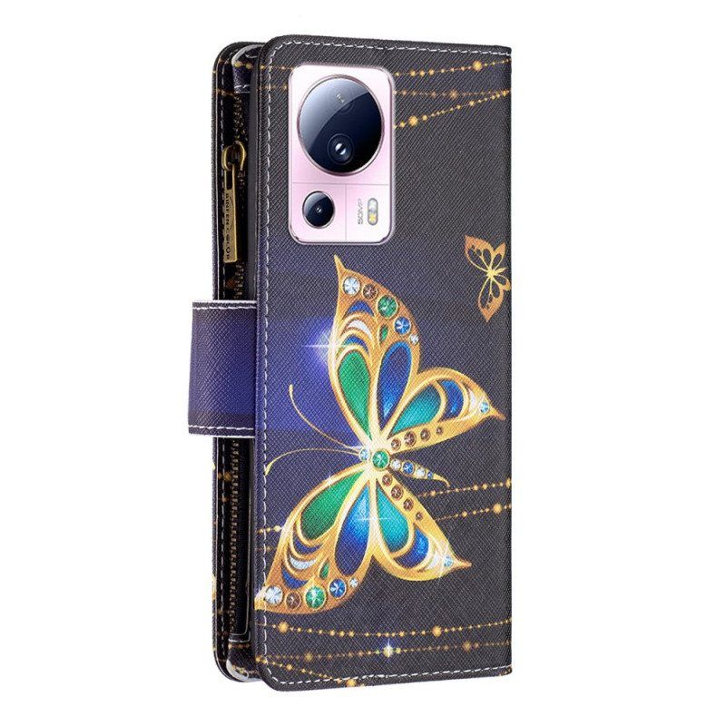 Folio Deksel Til Xiaomi 13 Lite Lommebok Golden Butterflies Lommebok